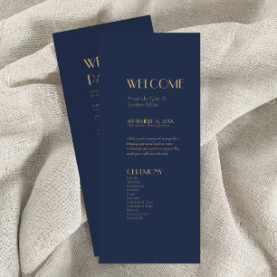 Programme Déco type or Dark Navy Wedding Program