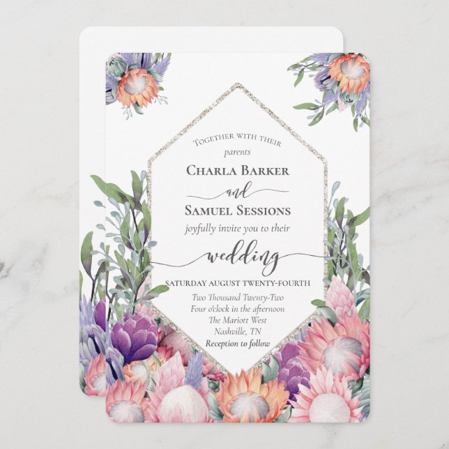 Programme des fleurs exotiques de couleur vive Kin (Devant / Derrière)