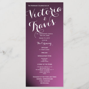 Programme Designer Text Purple Wedding Program