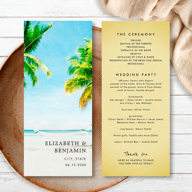 Programme Destination de mariage Rétro Tropicale Plage Palmi (Créateur téléchargé)
