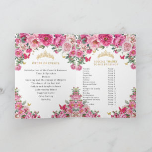 Programme d'événements d'église de Quinceañera Fuc