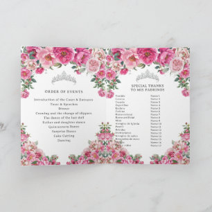 Programme d'événements d'église de Quinceanera Fuc
