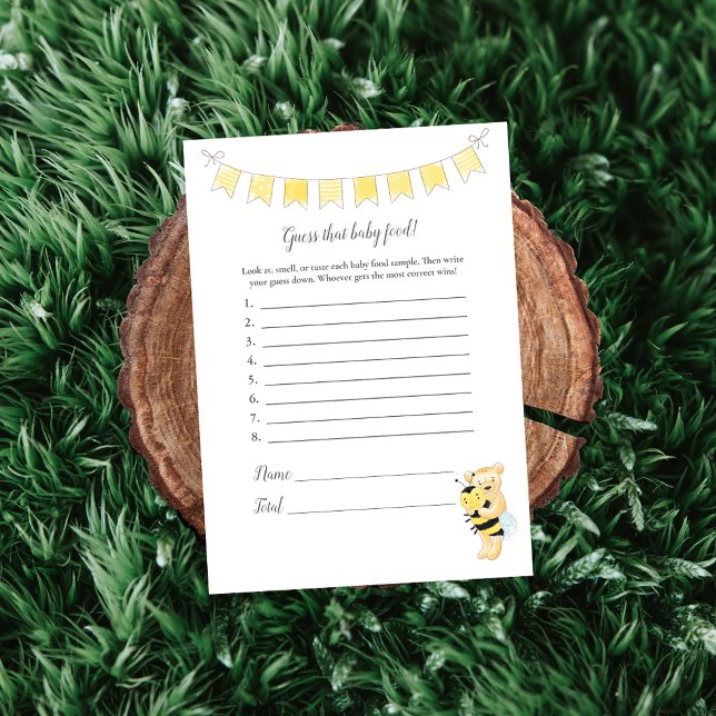 Programme Devine Que Bébé Food Game Girl Teddy Bear Card (Créateur téléchargé)