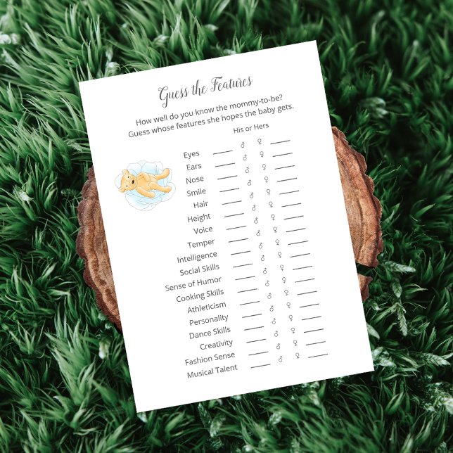 Programme Devinez Les Caractéristiques Game Boy Teddy Bear C (Créateur téléchargé)