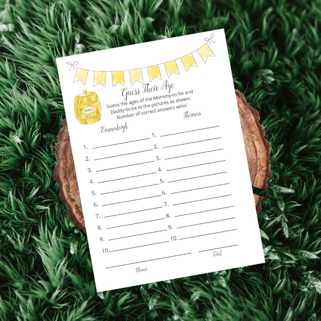 Programme Devinez Leur Age Jeu Teddy Bear Card (Créateur téléchargé)