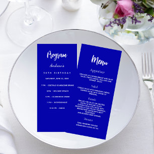 Programme dîner menu royal bleu