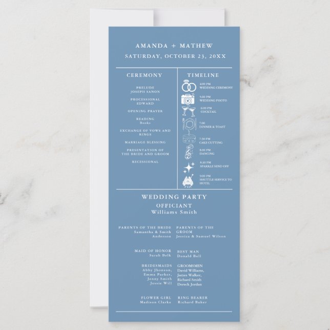 Programme d'infographie minimaliste de Mariage ble (Devant)