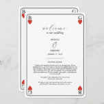 Programme d'itinéraire Mariage de carte de jeu de<br><div class="desc">Un monogramme unique coeurs jouant style carte mariage design. Un design impressionnant qui utilise des éléments de jeu de cartes pour créer un design de papeterie mariage unique. Un élégant monogramme de mariage de coeur rouge. Un programme d'itinéraire mariage de carte à jouer unique avec des éléments modernes. Des invitations...</div>