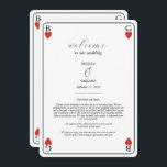 Programme d'itinéraire Mariage de carte de jeu de<br><div class="desc">Un monogramme unique coeurs jouant style carte mariage design. Un design impressionnant qui utilise des éléments de jeu de cartes pour créer un design de papeterie mariage unique. Un élégant monogramme de mariage de coeur rouge. Un programme d'itinéraire mariage de carte à jouer unique avec des éléments modernes. Des invitations...</div>