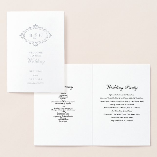 Programme d'ordre de service du Mariage d'huile d' (Affichage)