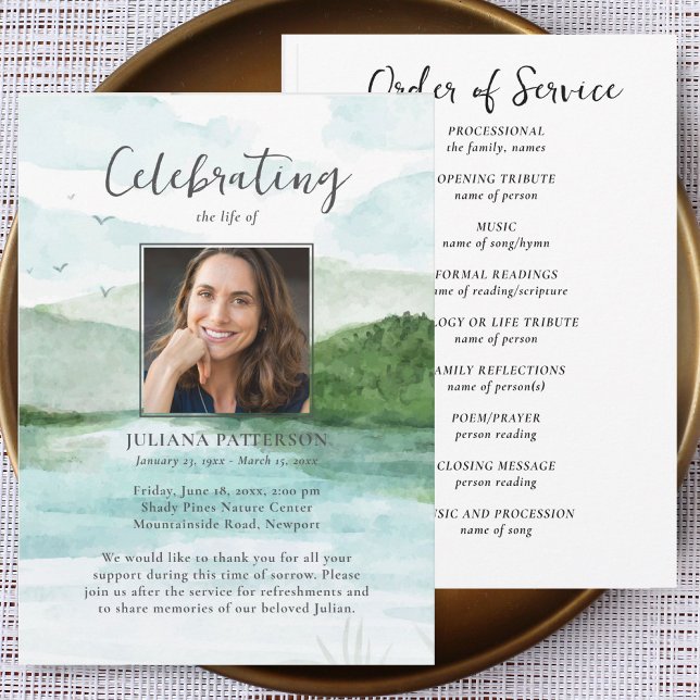 Programme d'ordre de service funéraire de Mountain (Créateur téléchargé)