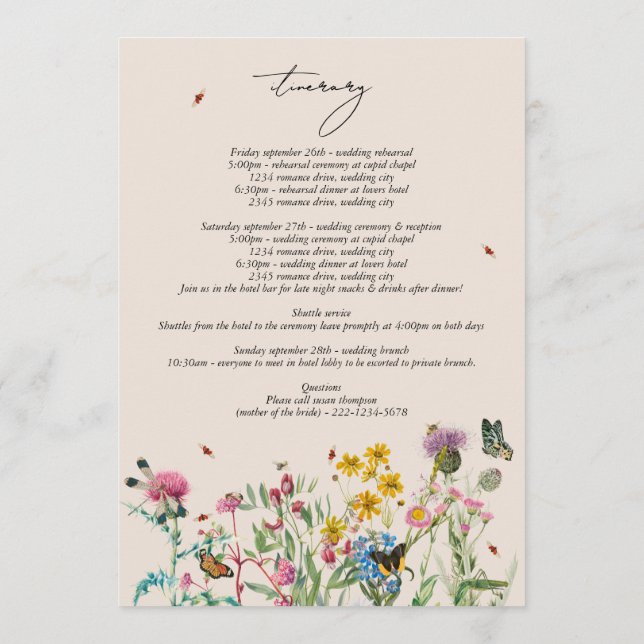 Programme d'orientation du Mariage Fleur sauvage d (Dos)