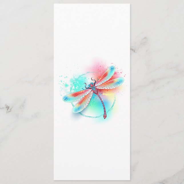 Programme Dragonfly rouge sur l'arrière - plan aquarelle (Devant)