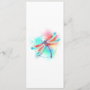 Programme Dragonfly rouge sur l'arrière - plan aquarelle