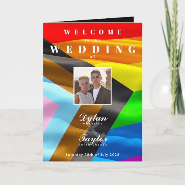 Programme Drapeau de la fierté Photo de mariage gay Typograp (Devant)