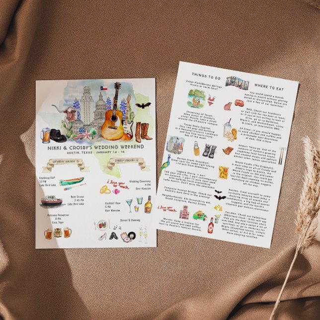 Programme du week-end de mariage | Austin, Texas (Créateur téléchargé)