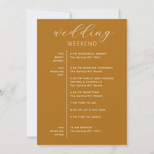 Programme du week-end de mariage Brun Moutarde + B