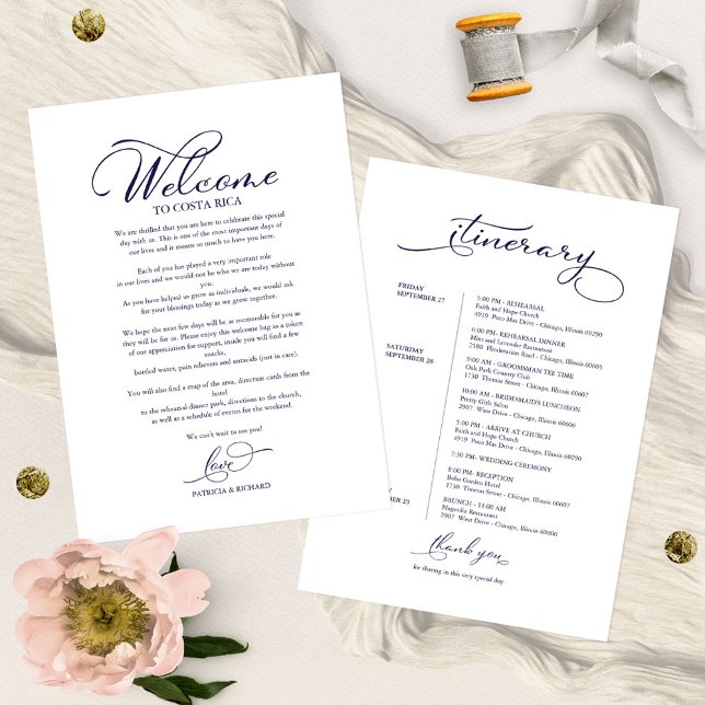 Programme du week-end de mariage Écriture élégante (Créateur téléchargé)