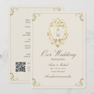 Programme du week-end de mariage en or baroque vin