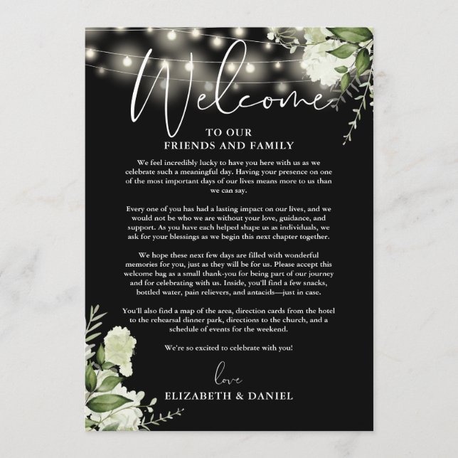 Programme du week-end de mariage Floral verdure (Devant)
