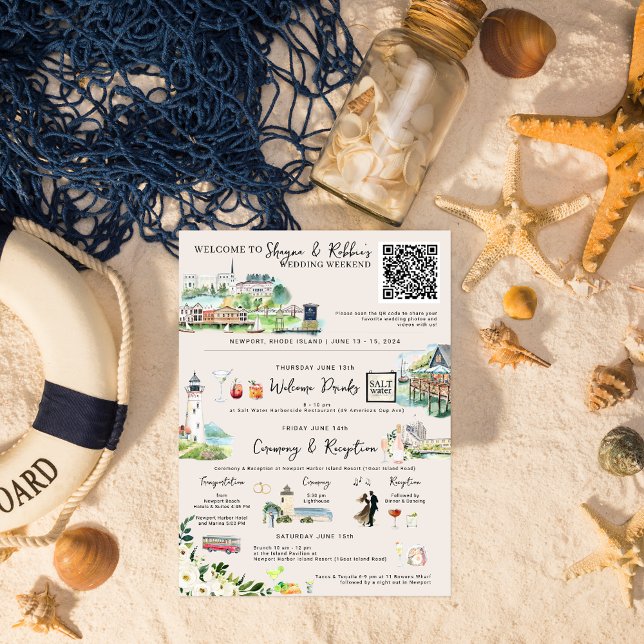 Programme du week-end de mariage | Newport, RI (Créateur téléchargé)