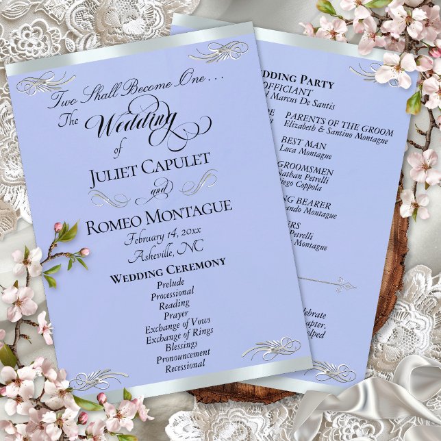 Programme Écriture Élégante - Mariage Bleu/Argent (Créateur téléchargé)