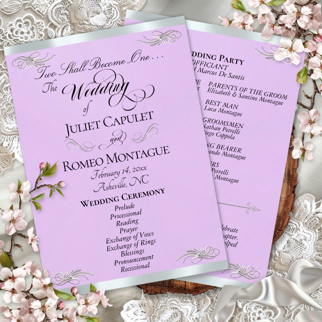 Programme Écriture Élégante - Mariage Lavande/Argent (Créateur téléchargé)