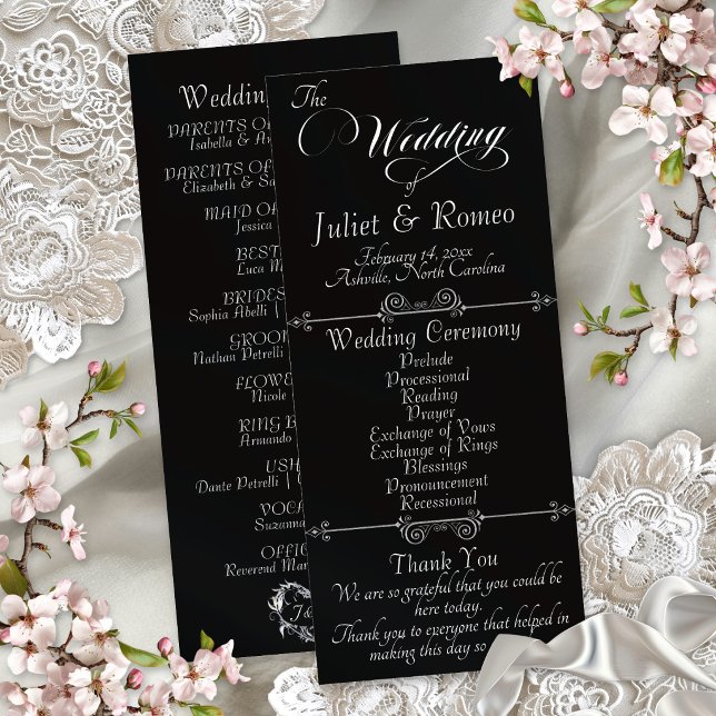 Programme Écriture Élégante & Monogramme - Mariage Noir (Créateur téléchargé)