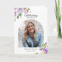 Elégant aquarelle Floral Photo Funeral Memorial