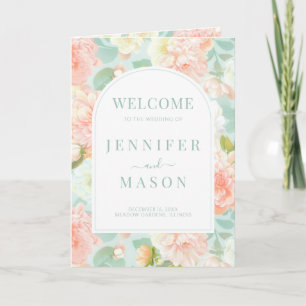Programme Elégant Boho Chic Floral Mariage pliable
