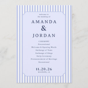 Programme Élégant Calendrier de Cérémonie de Mariage Lavande
