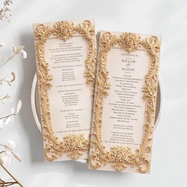 Programme Elegant Classic Baroque Frame Wedding Program (Elegant Classic Baroque Frame Wedding Program)