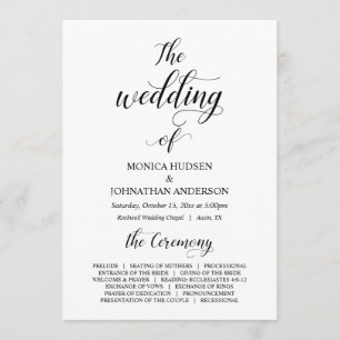 Programme Elegant Classy, Écriture noire, Cérémonie Mariage
