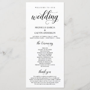Programme Elegant Classy, Écriture noire, Cérémonie Mariage