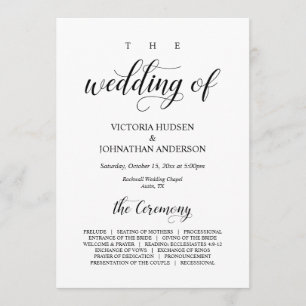 Programme Elegant Classy, Écriture noire, Cérémonie Mariage