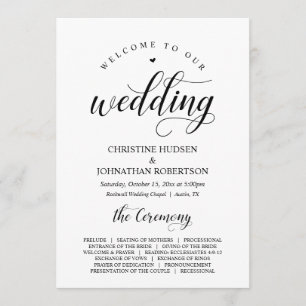 Programme Elegant Classy, Écriture noire, Cérémonie Mariage