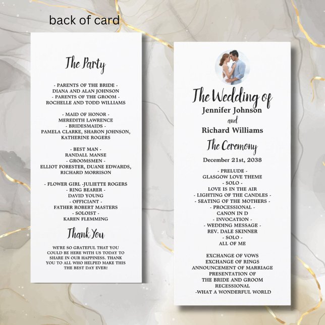 Programme Élégant de Mariage Photo Minimal (Créateur téléchargé)