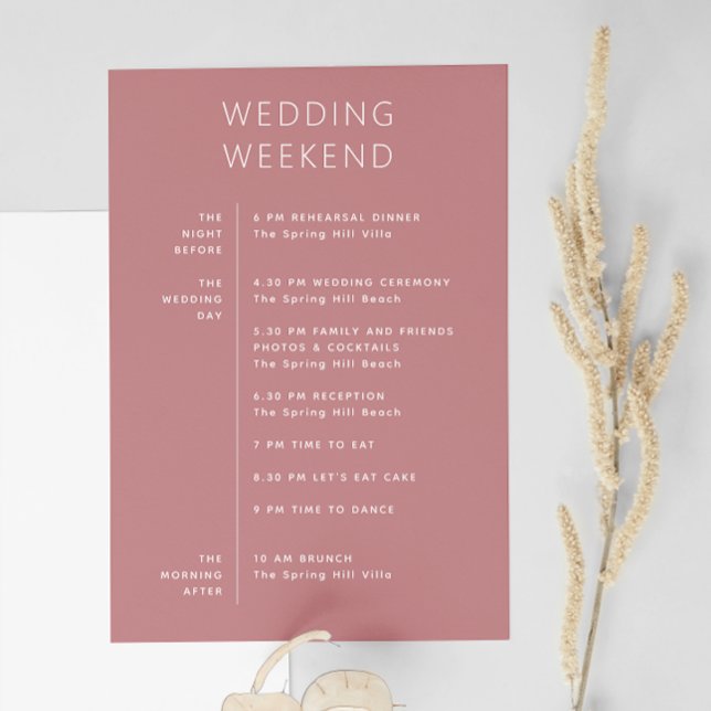 Programme élégant de week-end de mariage | Rose Po (Créateur téléchargé)
