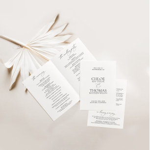 Programme Élégant dossier Mariage moderne noir & blanc