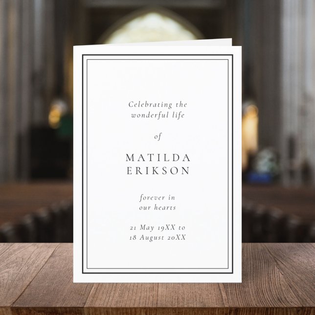 Programme Élégant enterrement | Ordre de service classique p (Créateur téléchargé)