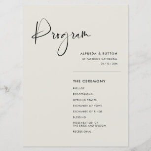 Programme Élégant et moderne mariage vert Sage clair