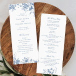 Programme Elegant Floral Vintage Ornament Navy Blue Wedding<br><div class="desc">Elegant Floral Vintage Ornament Navy Blue Wedding Program. Traditional Wedding Order of Service. Wedding Victorian Floral Ornament Wedding Program</div>