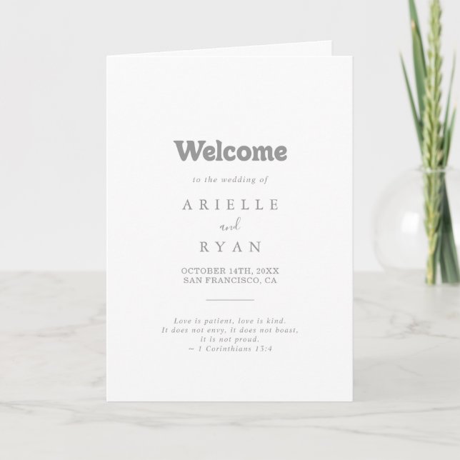 Programme Elegant Formal Minimal Folded Wedding (Devant)