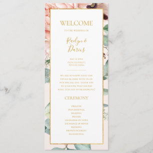 Programme Elégant Jardin Floral Blush   Mariage Pastel