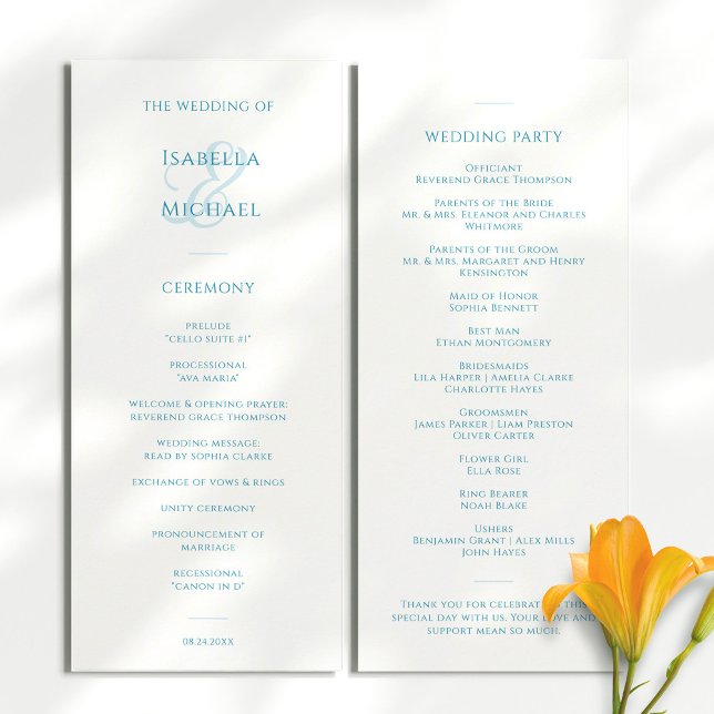 Programme Elégant Mariage bleu blanc (Créateur téléchargé)