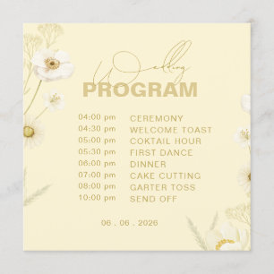 Programme Élégant mariage botanique jaune beurre