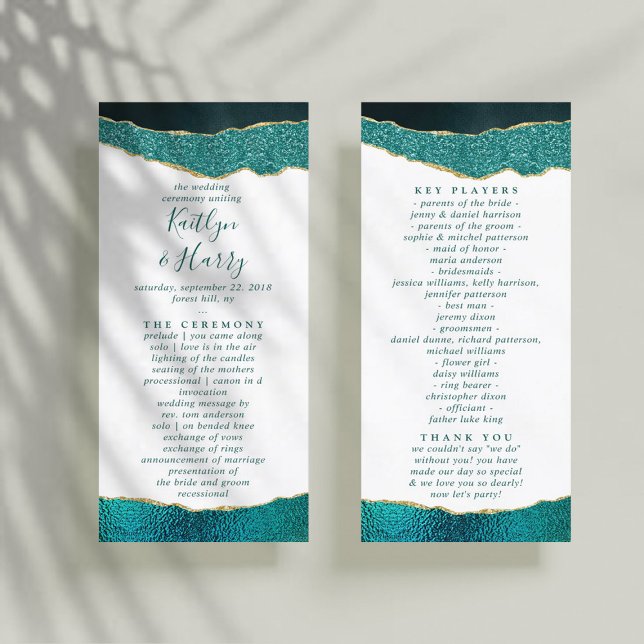 Programme Élégant Mariage d'âge Turquoise & Or (Créateur téléchargé)