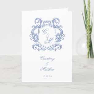 Programme Élégant Mariage de Monogram Blue Dusty