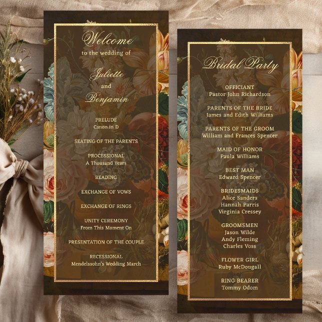 Programme Élégant Mariage Fleuriste Beaux-Arts (Créateur téléchargé)