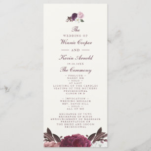Programme Élégant Mariage floral violet